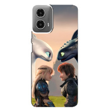 Чехол как приручить дракона на Motorola MOTO G34 – Гикавка и Астрид