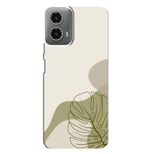 Силиконовый чехол с принтом в цветах на Motorola MOTO G34 – Монстера зелёная