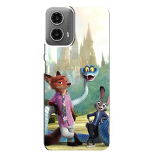 Чехол Зоотрополіс на Motorola MOTO G34 – Ник Джуди и змея