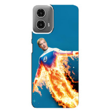 Чехол с принтом Фантастическая четверка для Motorola MOTO G34 – Человек-Факел