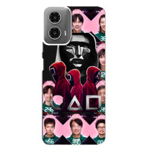 Чехол Гра в кальмара для Motorola MOTO G34 – Персонажи игры кальмара