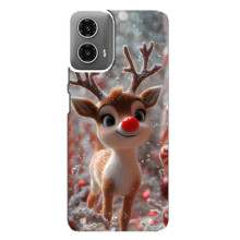 Яркий чехол для Motorola MOTO G34 с Зимними Оленятами