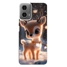 Яркий чехол для Motorola MOTO G34 с Зимними Оленятами – Оленёнок