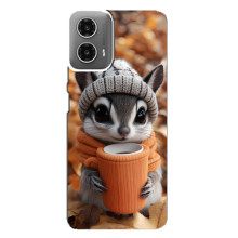 Печатный чехол «Зверята с кофе» для Motorola MOTO G34