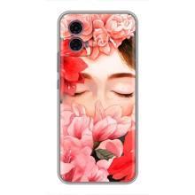 Чехлы (ART) Цветы на Motorola Moto G35 (VPrint) – Глаза в цветах