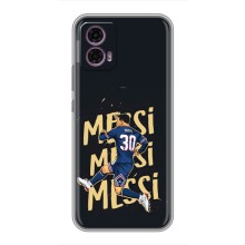 Чехлы для Motorola Moto G35 (Leo чемпион) (AlphaPrint) (Messi ПСЖ)