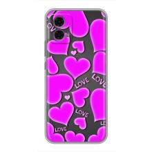 Чехлы для любимой на Моторола Мото Джі85 (VPrint) (Pink hearts)
