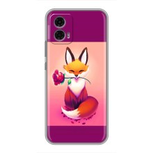 Чехлы с картинкой Лисички для Motorola Moto G35 (VPrint) (Лисичка с розочкой)