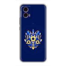 Чехлы для Motorola Moto G35  Укр. Символика (AlphaPrint) (Цветочный Герб)