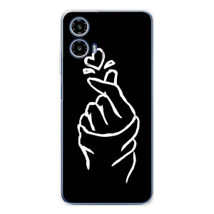 Чехлы (Знак сердечка) на Motorola Moto G35 – Сердце на черном