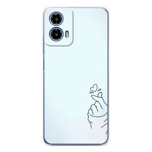 Чехлы (Знак сердечка) на Motorola Moto G35 – Сердце на голубом