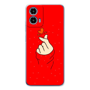 Чехлы (Знак сердечка) на Motorola Moto G35 – Сердце на красном