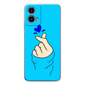 Чехлы (Знак сердечка) на Motorola Moto G35 – Сердце на синем