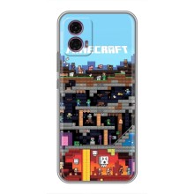Чехол Майнкрафт на Motorola Moto G35 (AlphaPrint) Minecraft (фон Minecraft)