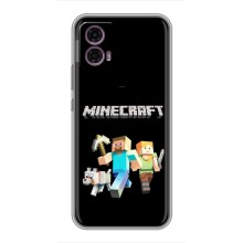 Чехол Майнкрафт на Motorola Moto G35 (AlphaPrint) Minecraft (герои Minecraft)