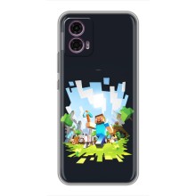 Чехол Майнкрафт на Motorola Moto G35 (AlphaPrint) Minecraft (персонажи Minecraft)
