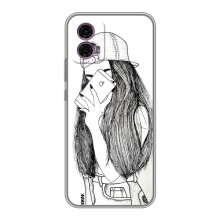 Чехол с печатью для Motorola Moto G35 - (Мода) (AlphaPrint) (Фото девочки)