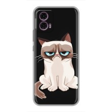 Чехол с принтом для Motorola Moto G35 (AlphaPrint) Модные коты (Грустный кот)