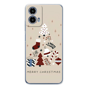 Чехол Санта Клаус для Motorola Moto G35 (Merry Christmas)