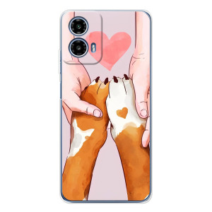Чехол (ТПУ) Милые собачки для Motorola Moto G35 (Любовь к собакам)