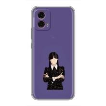 Чохли Венсдей на Motorola Moto G35 Уенсдей (AlphaPrint) (Венздей у чорному)