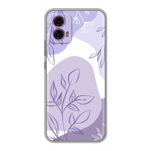 Силиконовый чехол с принтом в цветах на Motorola Moto G35 – Фиолетовый дизайн