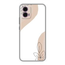 Силиконовый чехол с принтом в цветах на Motorola Moto G35 – Нюдовый дизайн