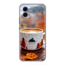 Чехол с уникальным дизайном «Осень с кофе» для Motorola Moto G35 – Кофе на природе