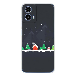 Силиконовый бампер на рождество для Motorola Moto G35 (Город зимний)