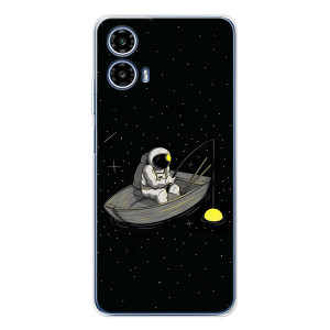 Силіконовый Чохол з принтом "Космонавти" на Motorola Moto G35 – Космонавт на рибалці