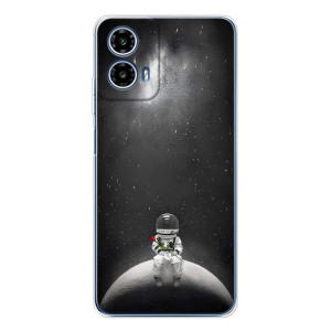 Силіконовый Чохол з принтом "Космонавти" на Motorola Moto G35 – Космонавт романтик