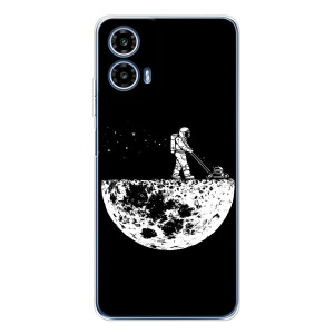 Силіконовый Чохол з принтом "Космонавти" на Motorola Moto G35 – Космонавт