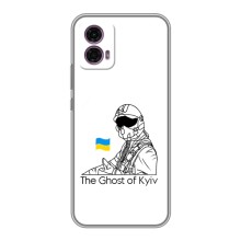 Защитные чехлы (Призрак Киева) для Motorola Moto G35 (AlphaPrint) (Летчик Киева)