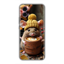 Печатный чехол «Зверята с кофе» для Motorola Moto G35 – Медведь с кофе