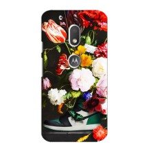 Брендновые Чехлы для Motorola MOTO G4 Play - (PREMIUMPrint) (Nike цветы)