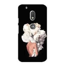 Чехлы (ART) Цветы на Motorola MOTO G4 Play (VPrint) (Белые цветы)