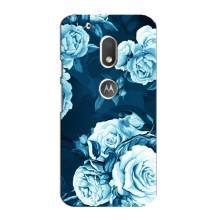 Чехлы (ART) Цветы на Motorola MOTO G4 Play (VPrint) (Голубые Бутоны)
