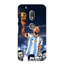 Чехлы для Motorola MOTO G4 Play (Leo чемпион) (AlphaPrint) (Месси с кубком)