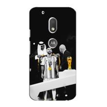 Чехлы для Motorola MOTO G4 Play (Leo чемпион) (AlphaPrint) (Месси в накидке)
