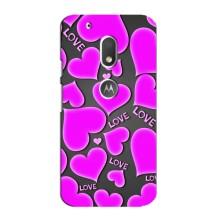 Чехлы для любимой на Мото G4 Плей (VPrint) (Pink hearts)