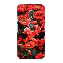 Чехлы с Цветами для Motorola MOTO G4 Play (VPrint) (Цветы красные)