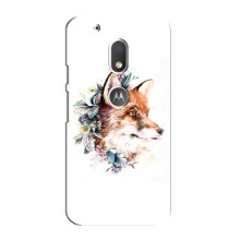Чехлы с картинкой Лисички для Motorola MOTO G4 Play (VPrint) (Лисичка в цветочках)