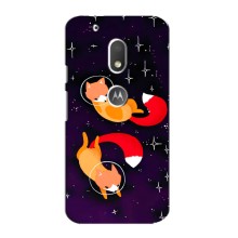 Чехлы с картинкой Лисички для Motorola MOTO G4 Play (VPrint) (Лисички космонавты)