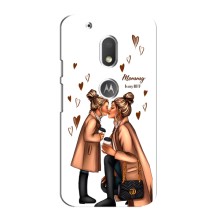 Чехол с печатью для Motorola MOTO G4 Play - (Мама с ребенком) (AlphaPrint) (Дочка и мама)