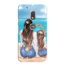 Чехол с печатью для Motorola MOTO G4 Play - (Мама с ребенком) (AlphaPrint) (Мама с доченькой)