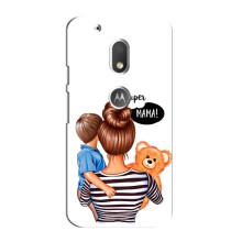 Чехол с печатью для Motorola MOTO G4 Play - (Мама с ребенком) (AlphaPrint) (Мама с сыном)