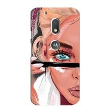Чехол с печатью для Motorola MOTO G4 Play - (Мода) (AlphaPrint) (Макияж)