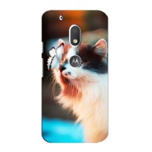 Чехол на Мото G4 Плей с Котами (VPrint) (Котик с бабочкой)