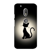 Чехол с принтом для Motorola MOTO G4 Play (AlphaPrint) Модные коты (Силуэт котика)