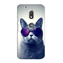 Чехол с принтом для Motorola MOTO G4 Play (AlphaPrint) Модные коты (Стильный кот)